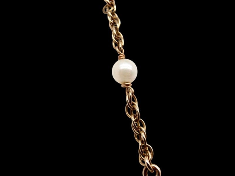 Vintage Tom A pearl and gold necklace