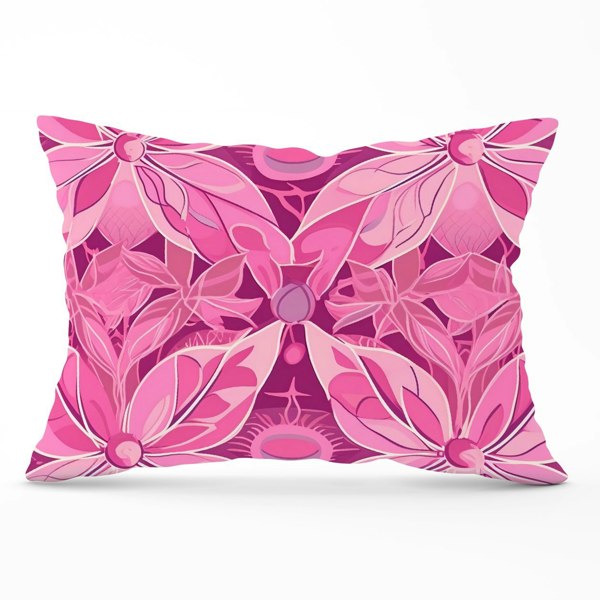 Warren Reed Pink Abstract Floral Design Cushions