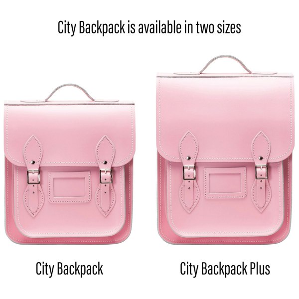 Zatchels Handmade Leather City Backpack - Pastel Pink