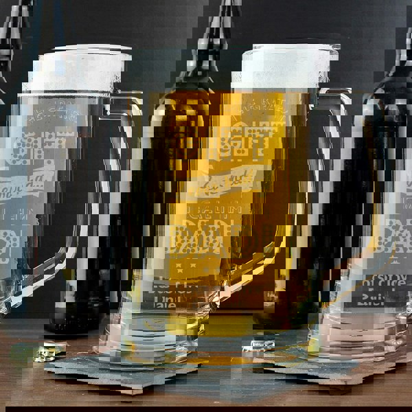 Personalised Memento Company Personalised Greatest Dad Glass Pint Stern Tankard