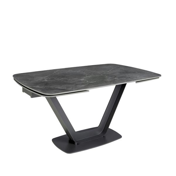 Angel Cerdá Oval Barrel porcelain marble and black steel extending dining table 1132