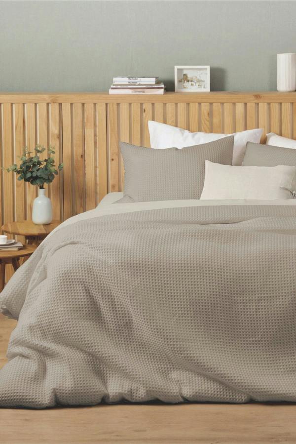 Ezysleep Honeycomb Waffle Duvet Cover Set - Taupe