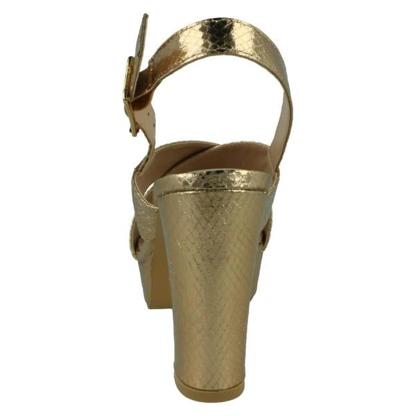 Spot On Ladies High Heeled Chunky Platform Sandals F12019