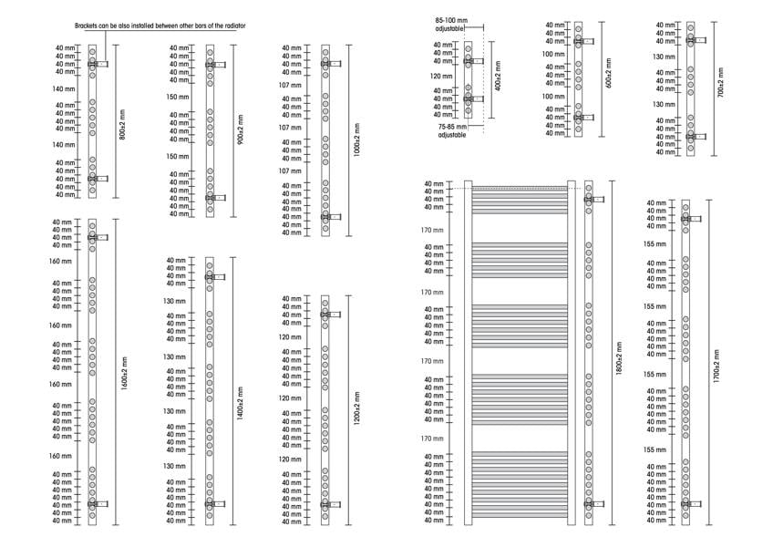 MYHOMEWARE 400 x 700mm Chrome Heated Bathroom Towel Rail Radiator - Central Heating UK With TRV Angled Valves