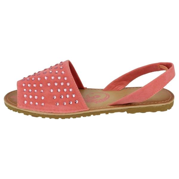 Spot On Ladies Spot On Elasticated Slingback Open Toe Flat Sandals