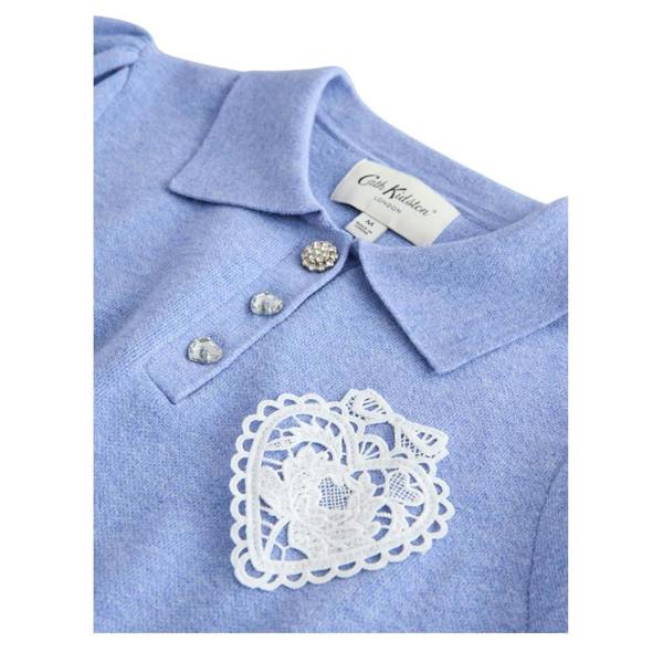 Cath Kidston Womens/Ladies Heart Knitted Pocket Polo Shirt - Blue - 
