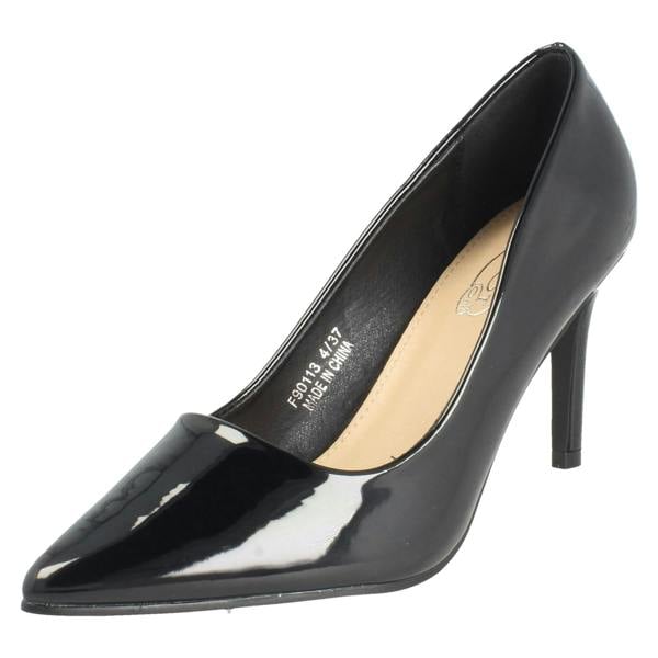 Spot On Ladies Spot On High Heeled Evening Court Shoes F90113