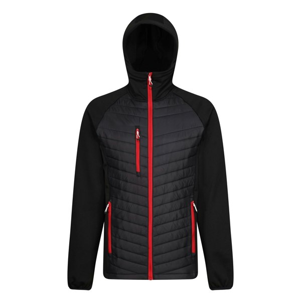 Regatta Men's Navigate Quilted Hybrid Jacket - Black/Classic Red