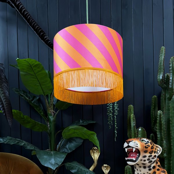 love frankie Helter skelter lampshade with fringing in tutti frutti