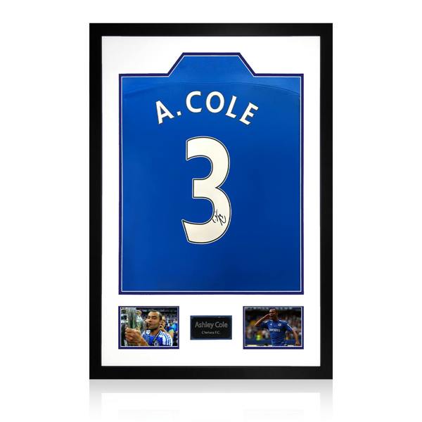Ashley Cole Signed Chelsea Shirt Premium Frame