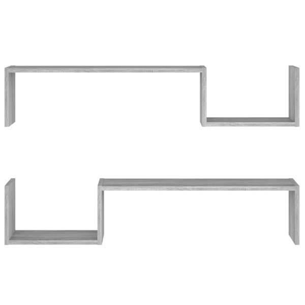 Berkfield Wall Shelves 2 pcs Grey Sonoma 100x15x20 cm Engineered Wood