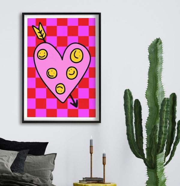 Heart Full of Smileys Typography Poster