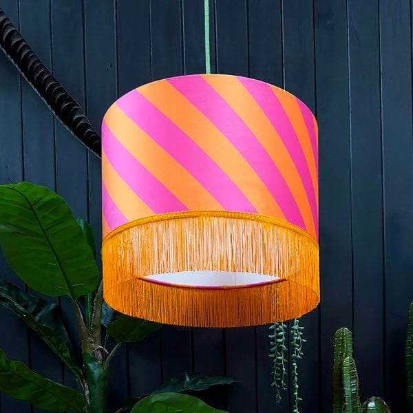 love frankie Helter skelter lampshade with fringing in tutti frutti