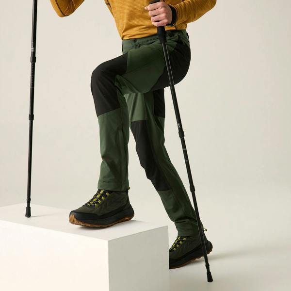Regatta Mens Questra Hiking Trousers - Dark Khaki/Black - 