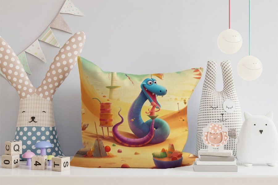 Warren Reed Snake On A Beach Holiday Cushions