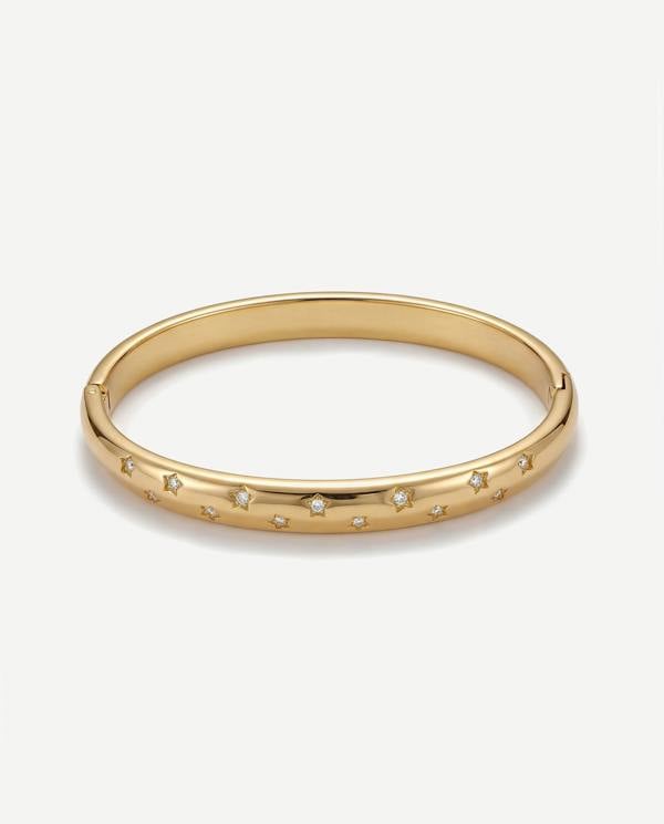 Elk & Bloom Chunky Gemstone Starlight 14K Gold Bangle