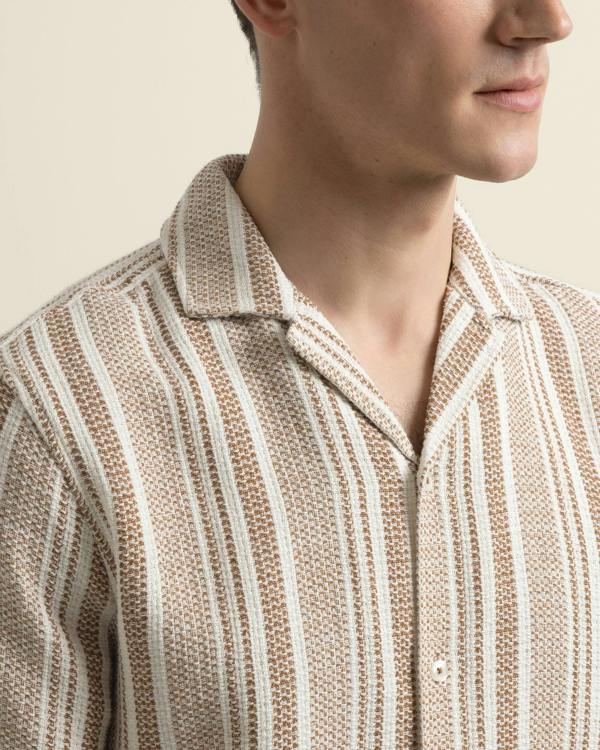 Larsson & Co Olsen - Waffle Stripe Short Sleeve Shirt