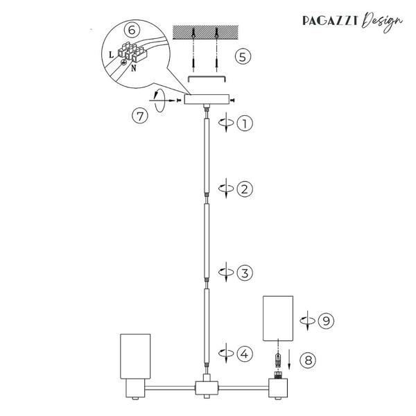 Pagazzi Lighting Maya 5-Light Antique Brass Semi-Flush Ceiling Light