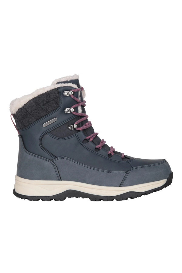 Mountain Warehouse Womens Tundra Leather Snow Boots - Navy