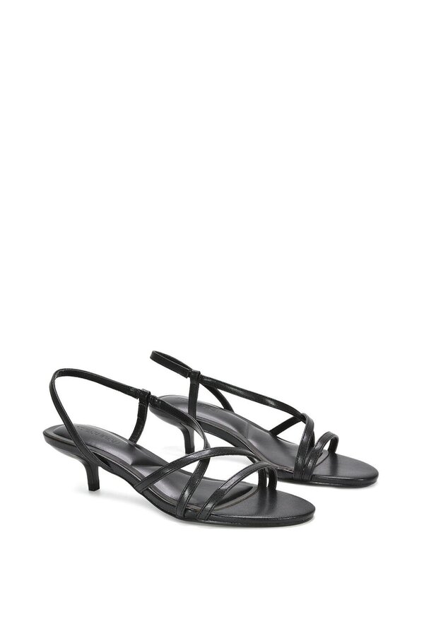XY LONDON Slip On Strappy Slingback Kitten Heeled Sandals
