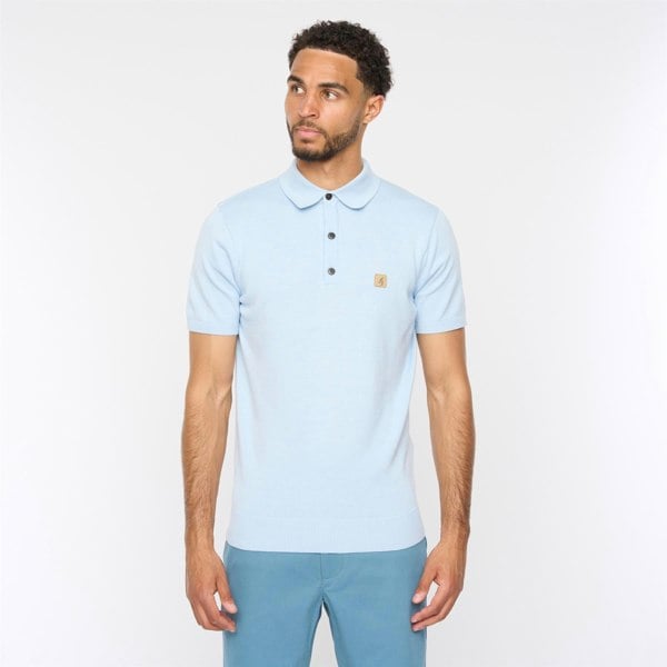 Gabicci V54GK04 Mens Jackson Short Sleeve Plain Knitted Polo Gabicci Vintage - AZURE