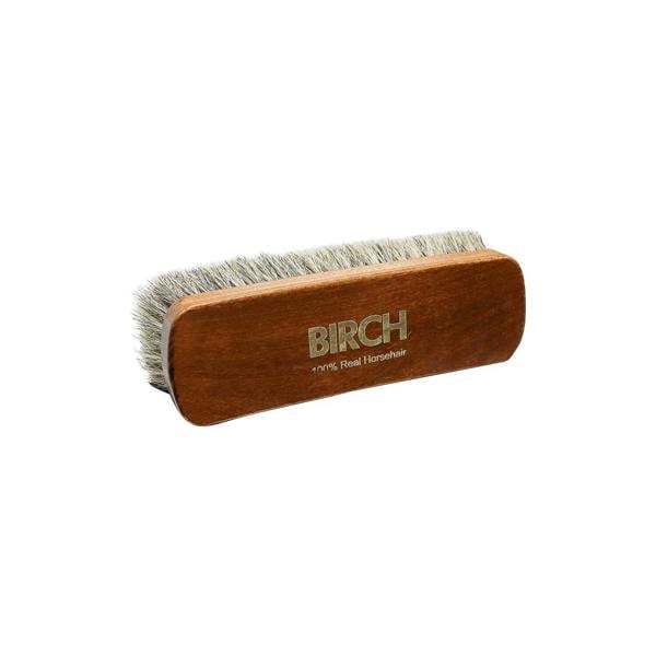 BIRCH Horsehair Brush Large - For Polishing Shoes, Boots and Leather 17cm