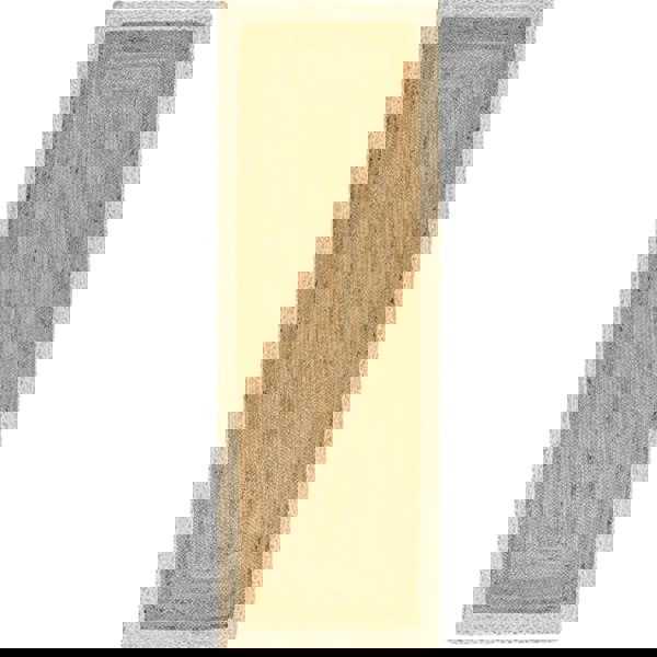 The Rugs Hand-Braided Jute Rug with Colourful Border