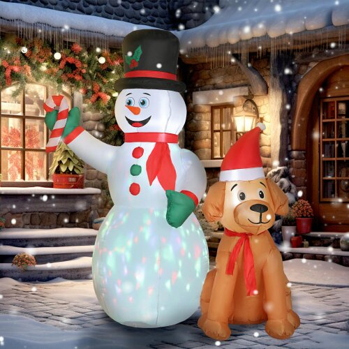 Outsunny 6FT Blow Up Christmas Inflatable Decoration with Built-in LED Light