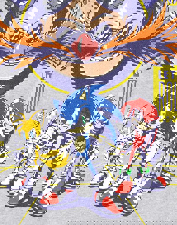 Sonic the Hedgehog Boys Grey Let's Roll Hoodie