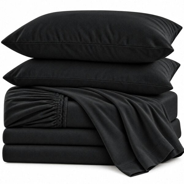 Night Zone Flannelette Sheet Set – 100% Brushed Cotton Fitted, Flat Sheet & Pillowcases
