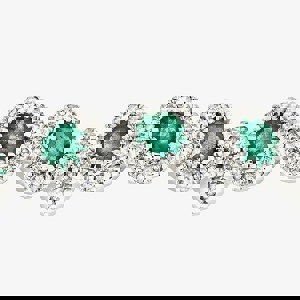 T. H. Baker 9ct White Gold Emerald & 0.20ct Diamond Cluster Ring PR06629W EM