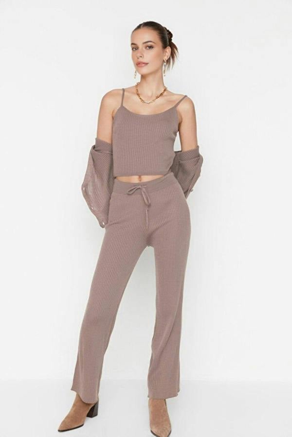 WOVCOR 3-Piece Knit Cardigan, Top & Pants Set