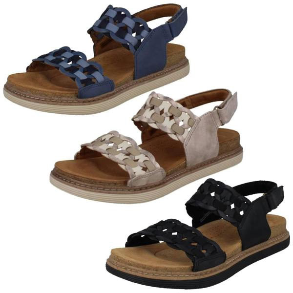 Clarks Ladies Clarks Woven Sandals Arwell Glide