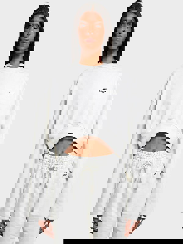 Off-White For All Helv Cropped Over Crewneck White