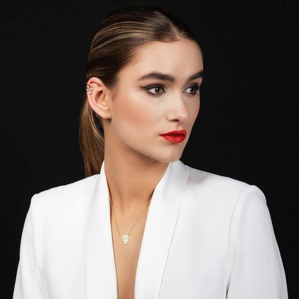 Gold Ear Cuffs Set with Cubic Zirconia - namana.london