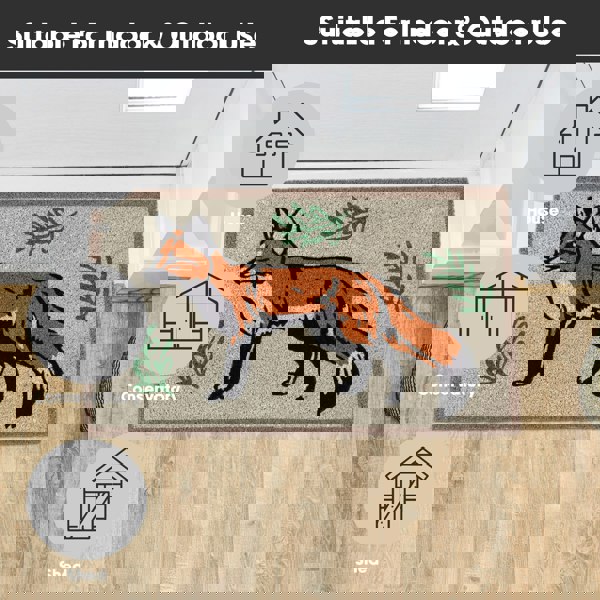 JVL Eco-Friendly Latex Backed Coir Entrance Doormat, 45x75cm - Fox