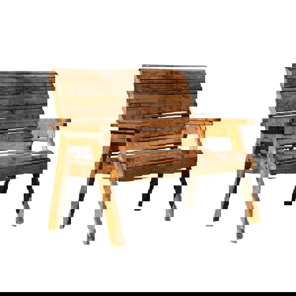 Samuel Alexander Charles Taylor Hand Made Traditional 3 Seater Chunky Rustic Wooden Garden Bench Furniture