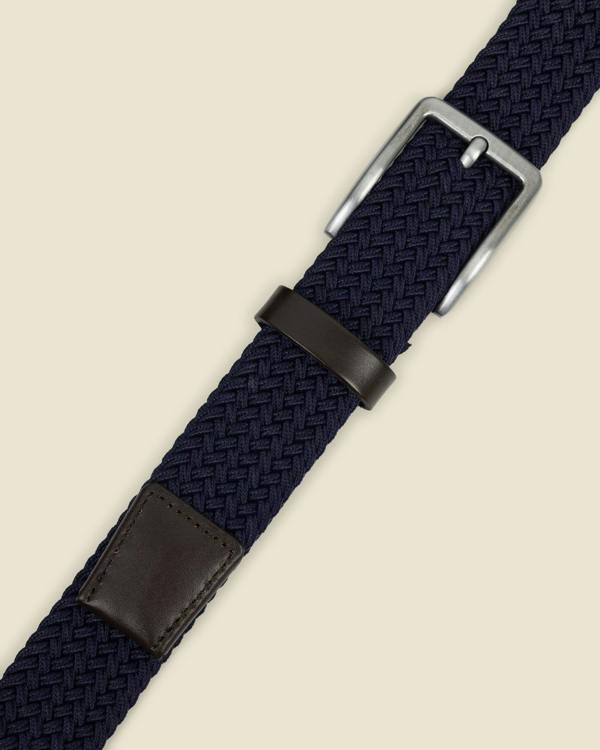 Larsson & Co Korp - Woven Leather Trim Stretch Belt