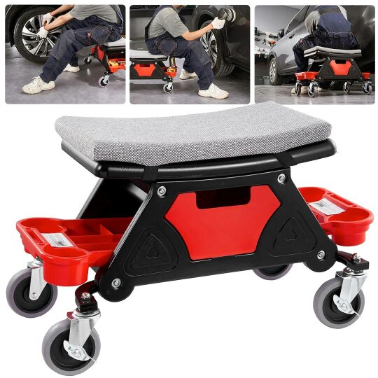 Havendro Rolling Mechanic Stool Garage Stool 135kg Capacity Workshop Creeper Seat for Car