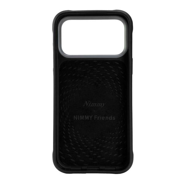 Nimmy Friends Nimmy Big Eye Cute Pet Pug Dog Face Case with Detachable MagSafe Grip for iPhone 17 Pro Max 6.9" Black Grey
