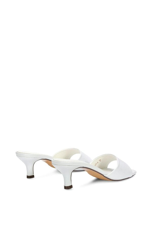 XY LONDON Square Toe Stiletto Kitten Heel Mule Sandals