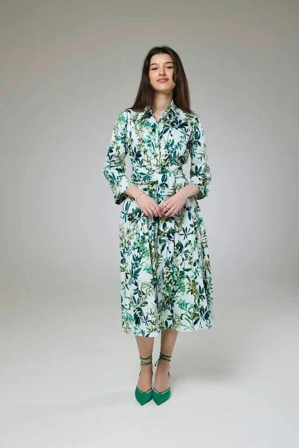 Lioness by TF Flourish Green Flora Sleeved Dress