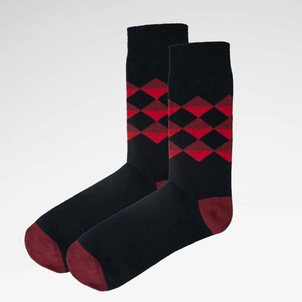 Jemsox Diamond Pattern Organic Cotton Mens Socks | Soft Comfort Top