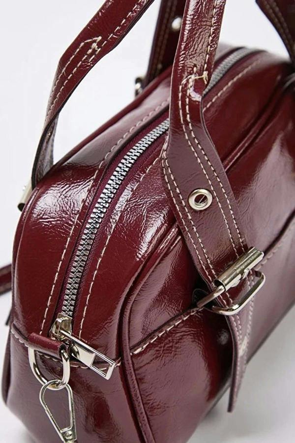 WOVCOR Women's Bowling Mini City Hand and Shoulder Bag with Contrast Stitching