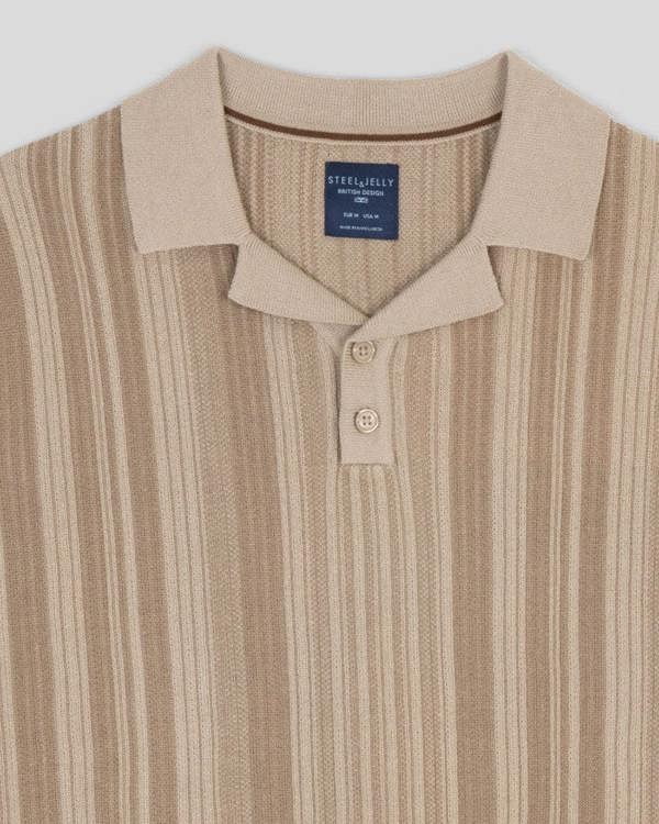 Steel & Jelly Epping - Stripe Knitted Polo Shirt