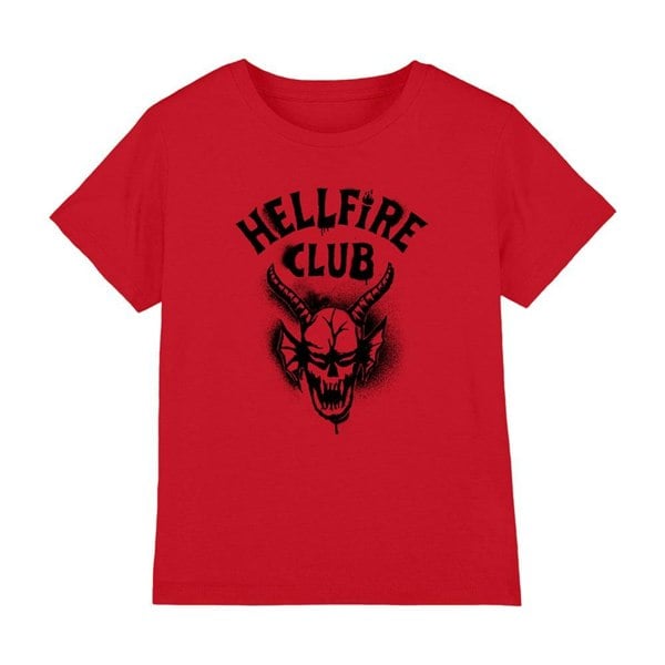 Stranger Things Kids Hellfire Spray Logo T-Shirt - Red