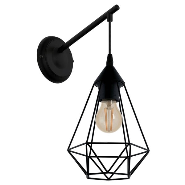 EGLO Tarbes 1-Light Geometric Black Steel Wall Light