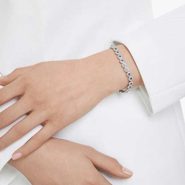 Swarovski Una Angelic Rhodium Plated Blue Crystal Tennis Bracelet 5733401