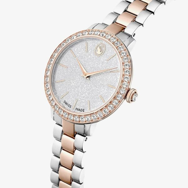 Swarovski Two Colour White Crystal Set Bracelet Watch 5715028