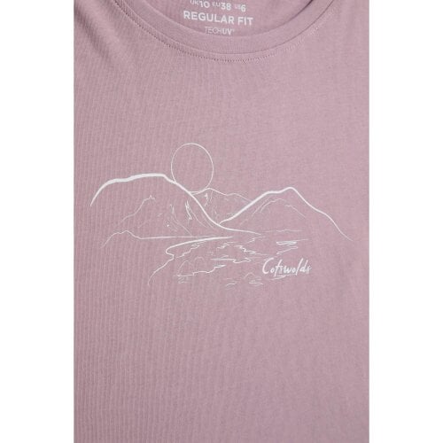 Mountain Warehouse Womens Cotswolds Landscape Cotton T-Shirt - Pink - Pink - 100% Organic Cotton